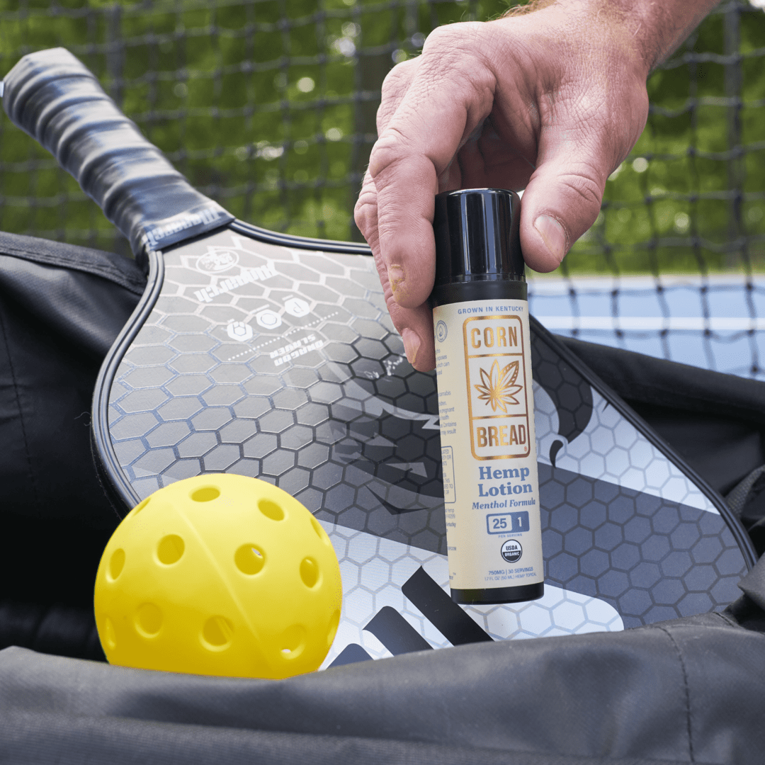 Hemp lotion with a pickleball set